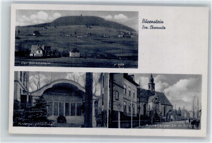 Baerenstein Annaberg-Buchholz Kriegerehrenmal Annabergerstrasse Kirche
