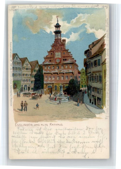 Esslingen Neckar Esslingen Kuenstler P. Schmohl Rathaus