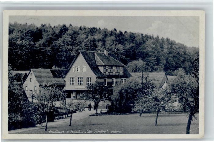 Laudenbach Bergstrasse [Stempelabschlag] Gasthaus Pension zur Juhoehe