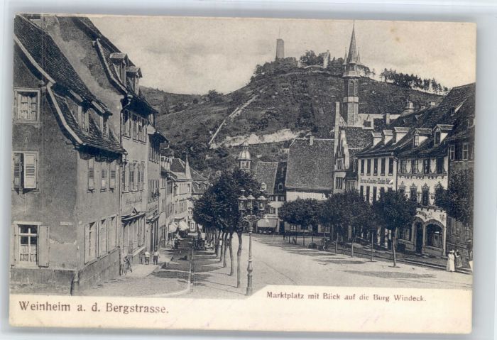 Weinheim Bergstrasse Weinheim Marktplatz Burg Windeck