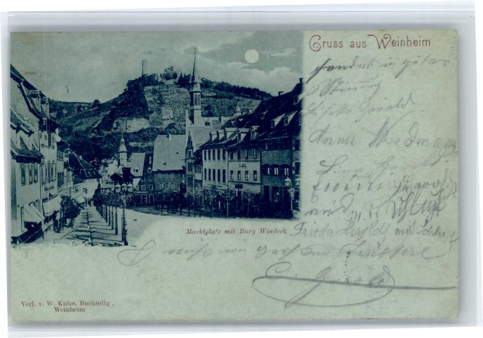 Weinheim Bergstrasse Weinheim Marktplatz Burg Windeck