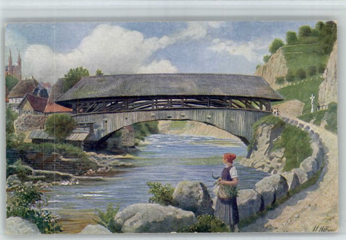 Forbach Baden Alte Bruecke Kuenstler H Hoffmann x