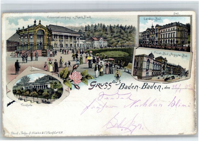 Baden-Baden Landes Bad Friedrich Bad Augusta Bad Trinkhalle Musik Kiosk