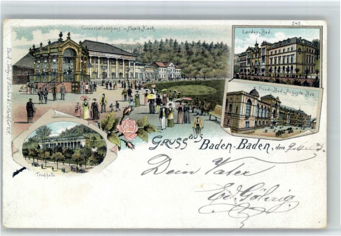 Baden-Baden Landes Bad Friedrich Bad Augusta Bad Trinkhalle Musik Kiosk