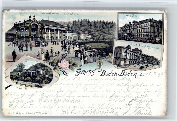 Baden-Baden Landes Bad Friedrich Bad Augusta Bad Trinkhalle Musik Kiosk