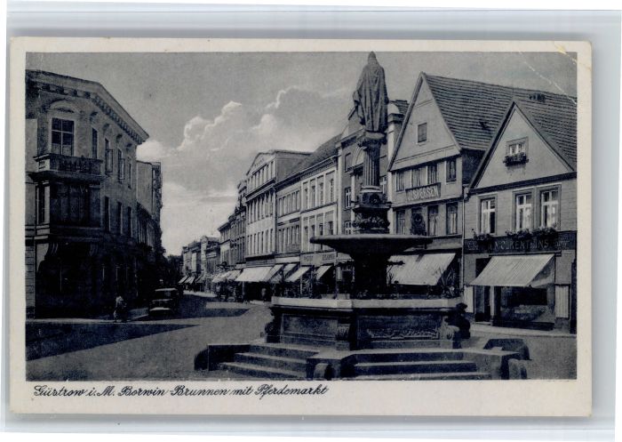 Guestrow Mecklenburg Vorpommern Guestrow Brunnen Pferdemarkt