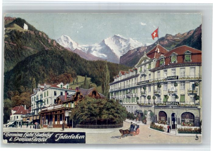 Interlaken BE Interlaken Terminus Hotel Bahnhof Pension Bristol Kutsche