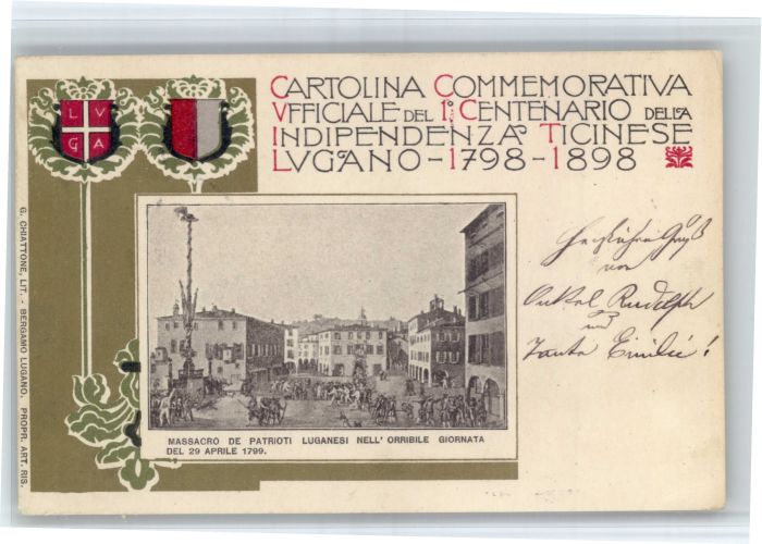 Lugano TI Lugano Cartolina Commemorative