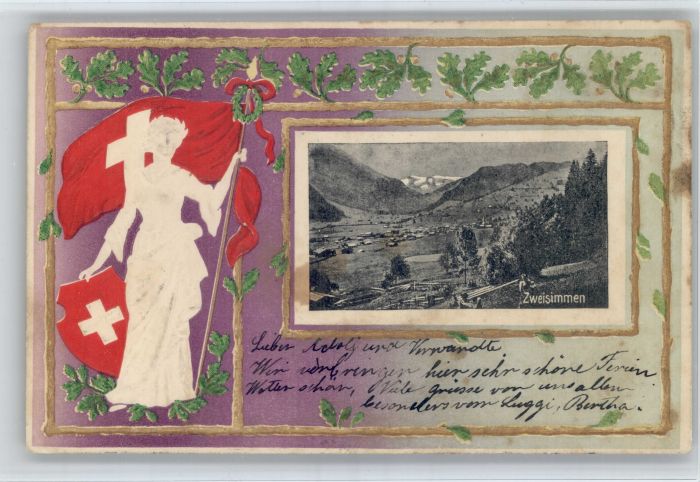 Zweisimmen Frau Fahne