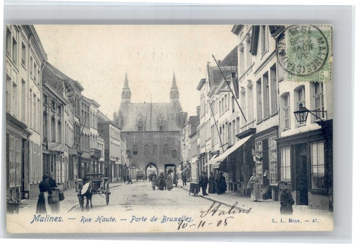 Malines Mechelen Flandre Malines Rue Haute Porte Bruxelles