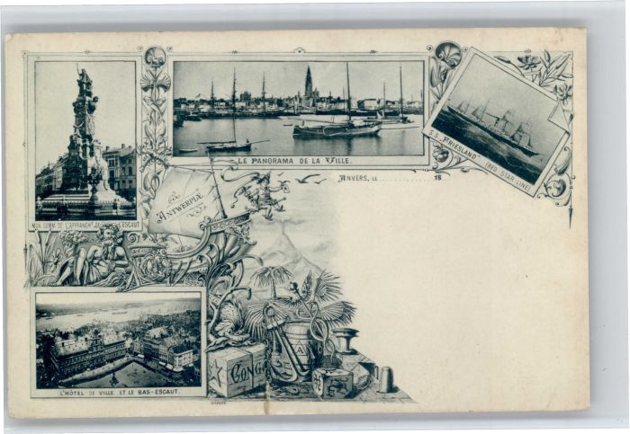 Antwerpen Anvers Antwerpen Schiff Hotel de Ville Statue