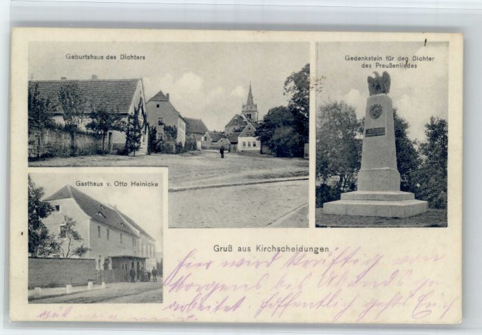 Kirchscheidungen Gedenkstein Geburtshaus Gasthaus Otto Heinicke