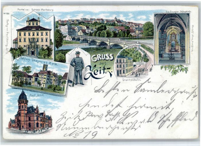 Zeitz Schloss Moritzburg Schloss Droyssig Postamt Drahtseilbahn