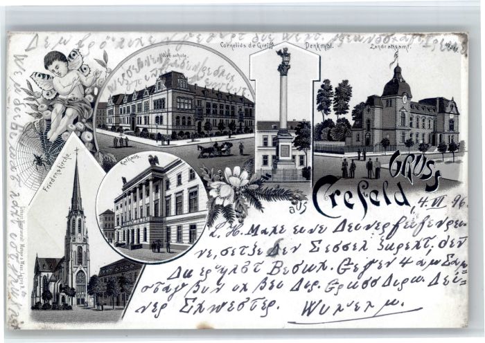 Krefeld Friedenskirche Webschule Rathaus Denkmal Landratsamt