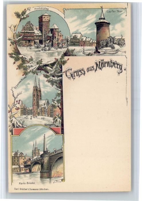 Nuernberg enkersteg Laufertor St Lorenz Kirche Karlsbruecke *