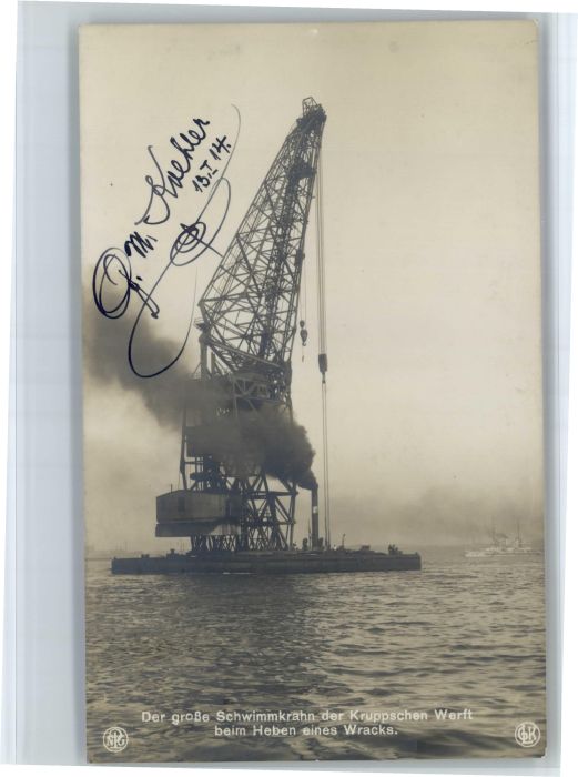 Kiel [Verlag Lempe] Schwimmkrahn der Kruppschen Werft