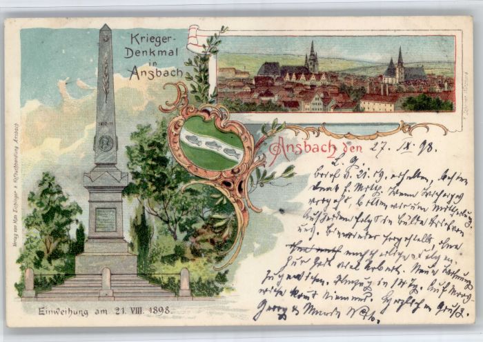 Ansbach Mittelfranken Ansbach Kriegerdenkmal