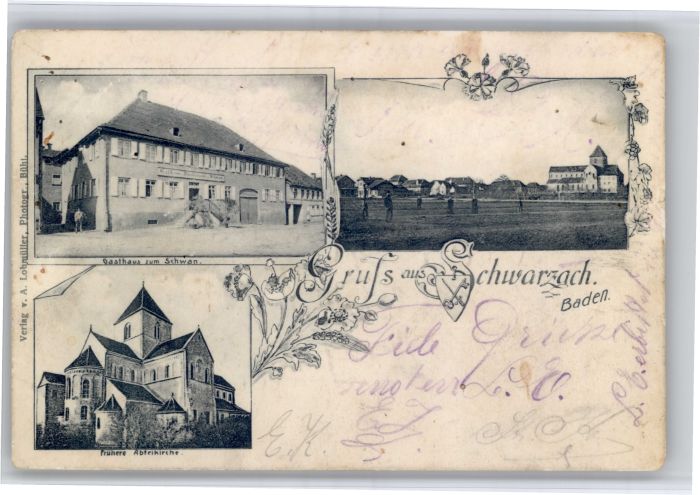 Schwarzach Main Schwarzach Gasthaus Schwan Abteikirche