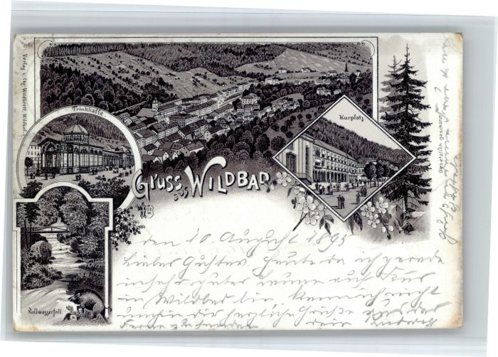 Wildbad Schwarzwald Wildbad Trinkhalle Kurplatz Rollwasserfall