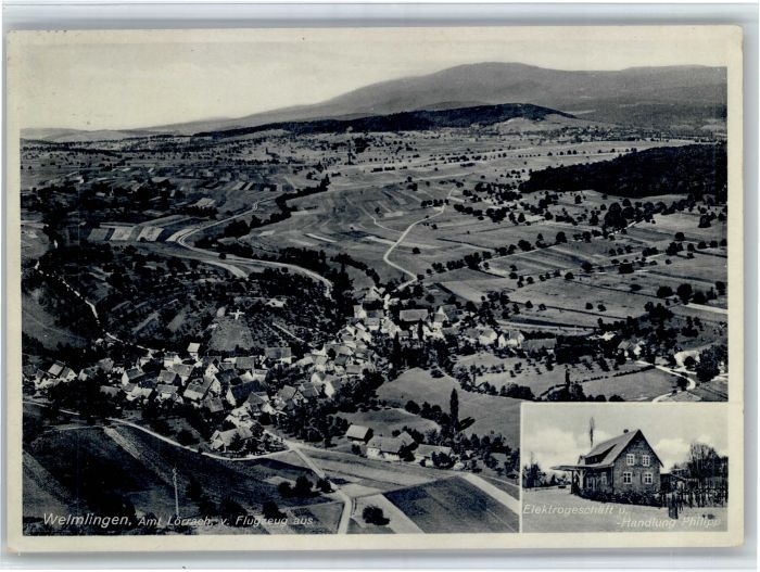 Welmlingen Fliegeraufnahme Elektrogeschaeft Philipp