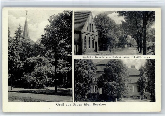 Sauen Sauen Beeskow Gasthof Kolonialwaren Herbert Lutzer