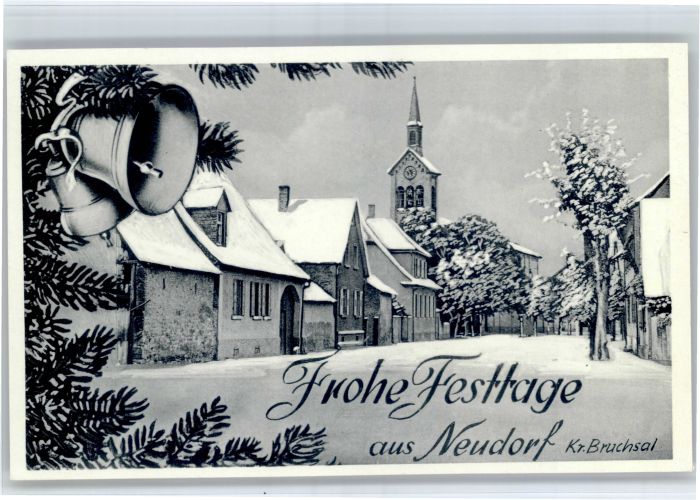 Graben-Neudorf Kreis Bruchsal Weihnachtskarte Glocke