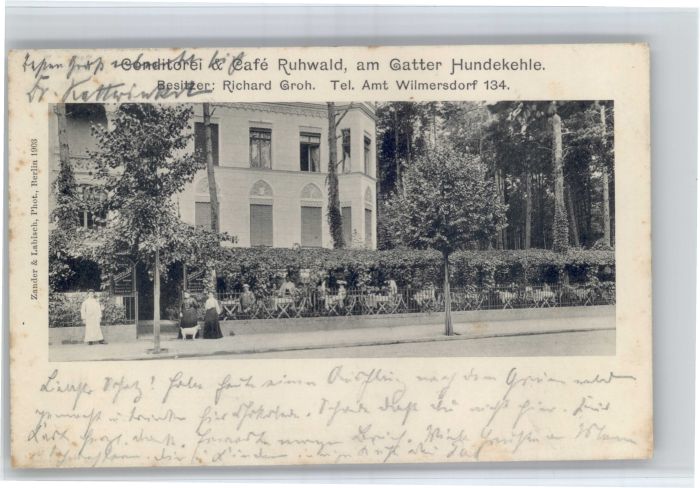 Wilmersdorf Berlin Konditorei Cafe Ruhwald Gatter Hundekehle