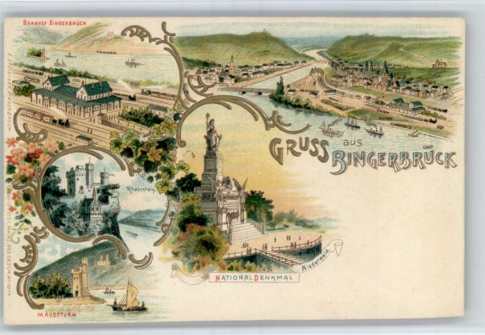 Bingerbrueck ahnhof Rheinstein Nationaldenkmal Maeuseturm *