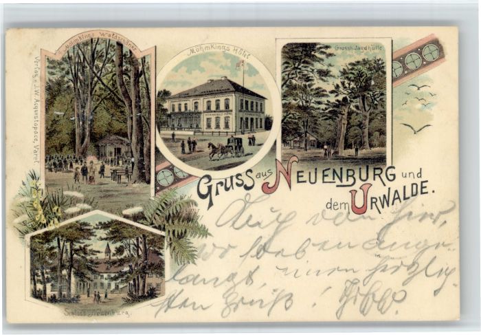 Neuenburg Friesland Oldenburg Urwalde Schloss Moehmkings Hotel Jagdhuette Litho