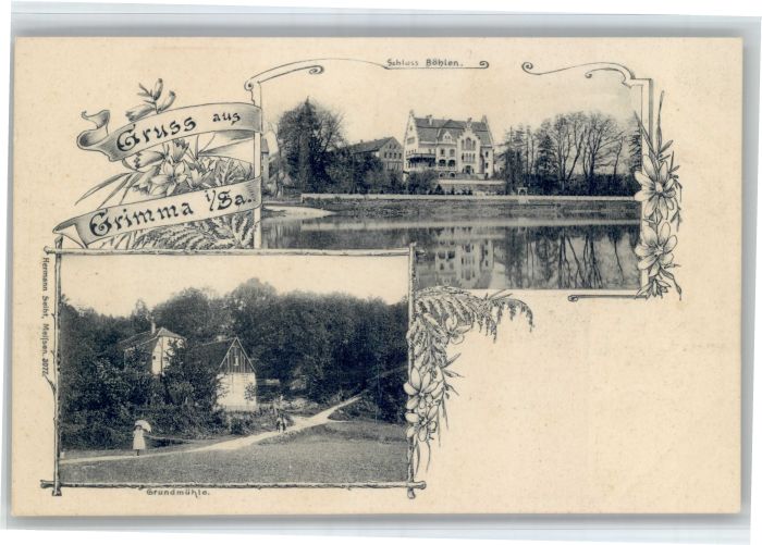 Grimma Sachsen Schloss Boehlen Grundmuehle *