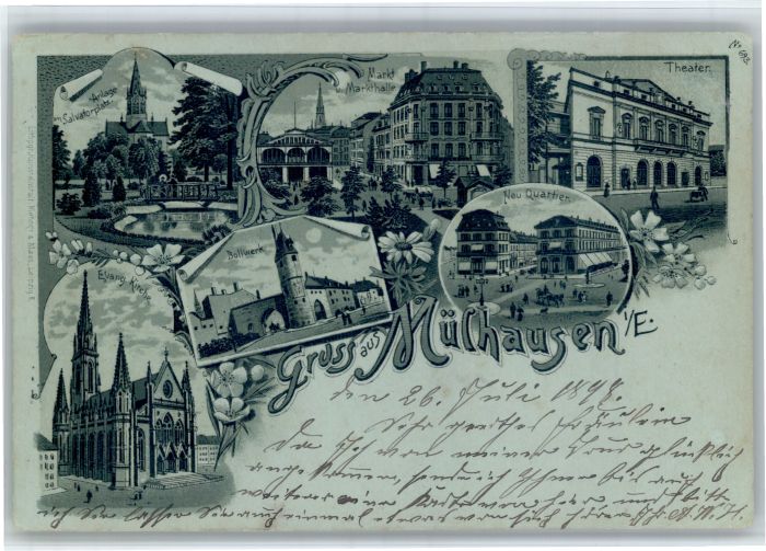 Muelhausen Elsass arkt Markthalle Theater Bollwerk Kirche