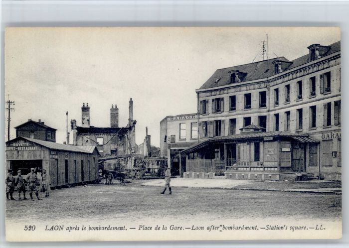 Laon Aisne Laon Place Gare Zerstörung