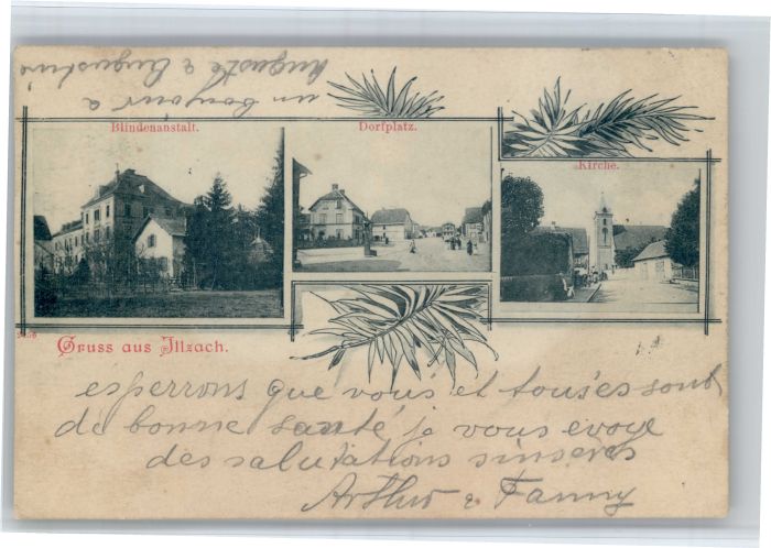 Illzach Blindenanstalt Dorfplatz Kirche
