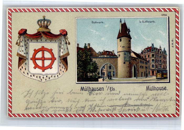 Muelhausen Elsass trassenbahn Mulhouse Bollwerk Wappen Pr