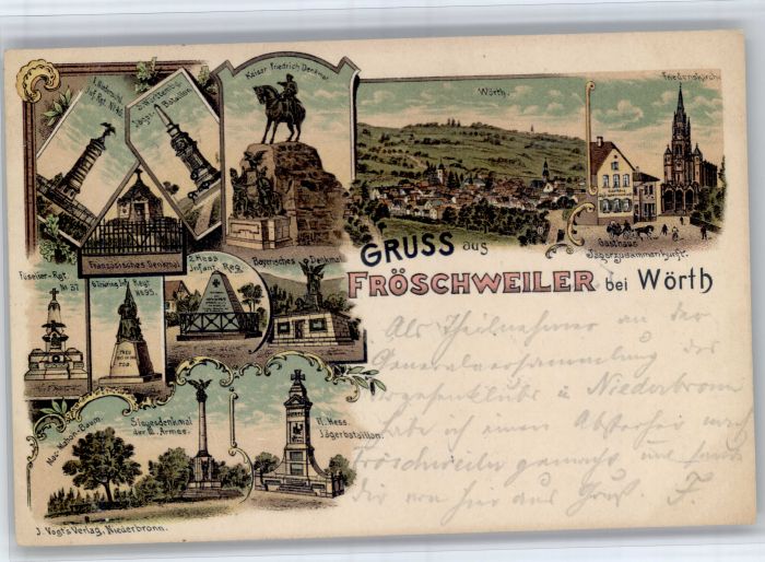 Froeschweiler Wörth Denkmal Litho