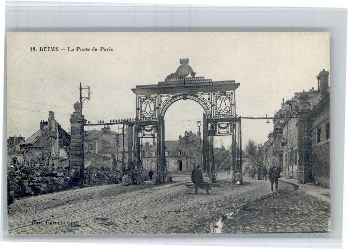 Reims Champagne Ardenne Reims Porte Paris Zerstörung