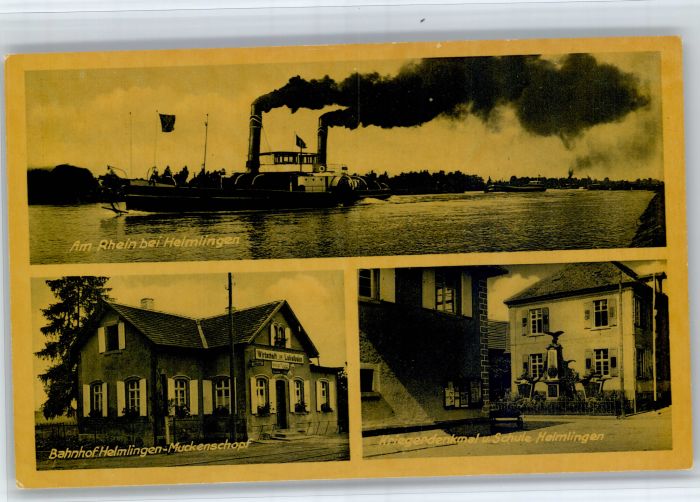 Helmlingen Dampfer Bahnhof Helmlingen-Muckenschopf Kriegerdenkmal