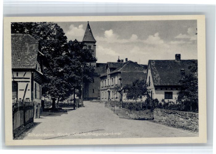 Scherzheim Kirche Schule Kriegerdenkmal