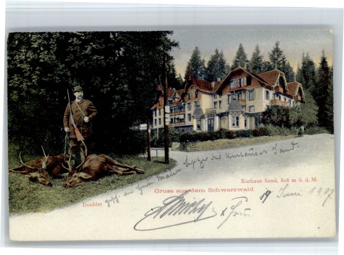 Sand Buehl urhaus Sand Jaeger Hirsche x