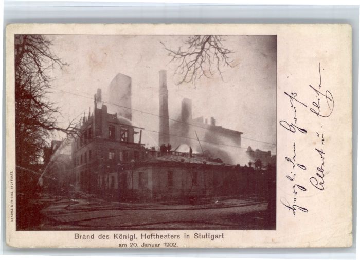 Stuttgart Hoftheater Brand Zerstoerung
