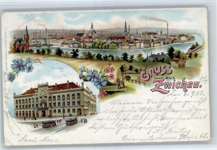 Zwickau Sachsen Zwickau Rathaus Strassenbahn