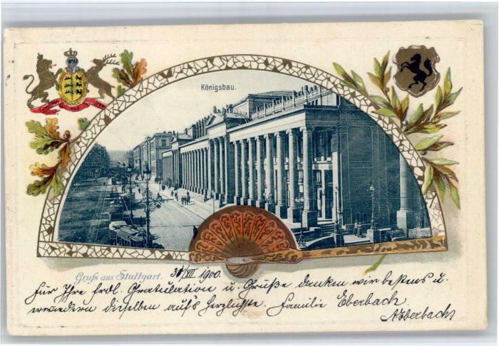 Stuttgart Praegedruckkarte Koenigsbau x
