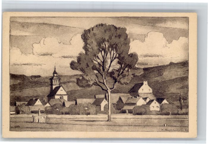 Binzen Baden Binzen Originalzeichnung von M. Brombacher