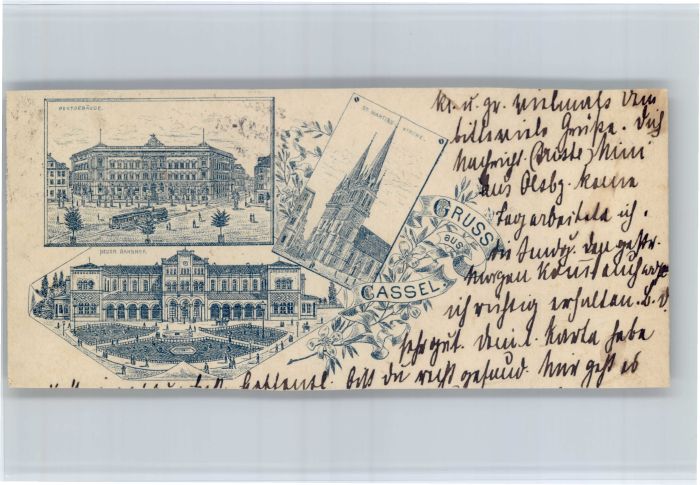 Kassel Postgebaeude Bahnhof St Martins Kirche