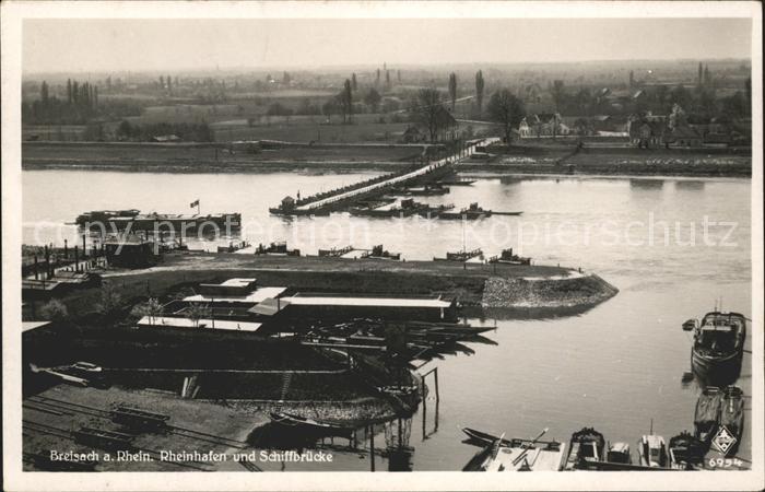 Breisach Rhein Rheinhafen Schiffbruecke