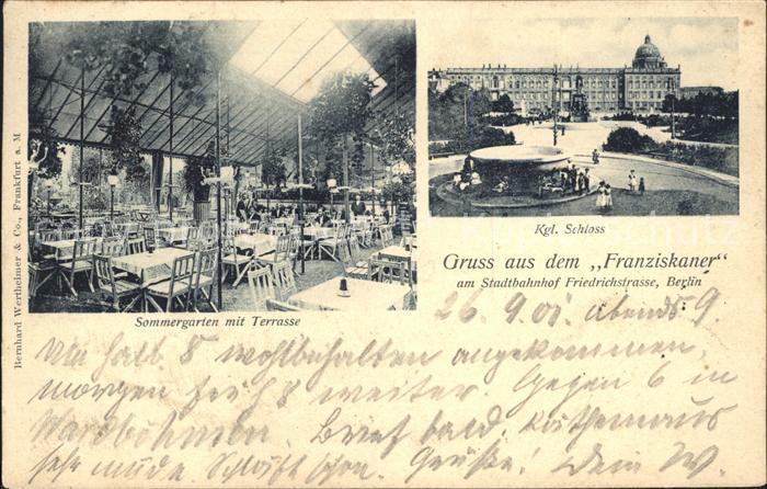 Berlin Kgl. Schloss Sommergarten Terrasse