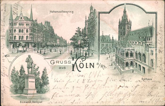 Koeln Rhein Hohenzollernring Bismarck-Denkmal Rathaus