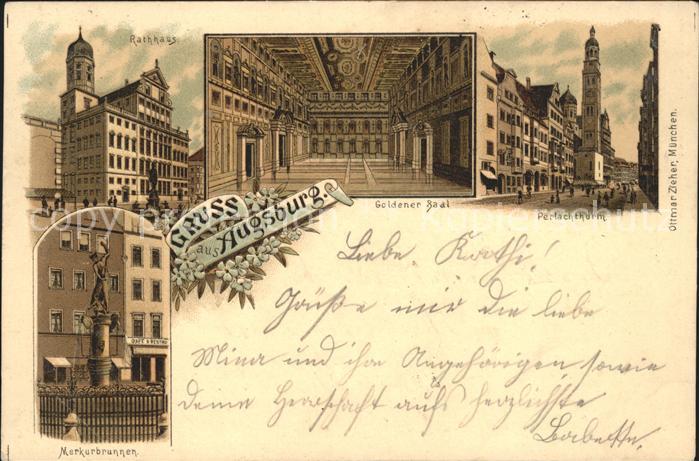 Augsburg Rathaus Goldener Saal Perlachthurm Merkurbrunnen Bahnpost