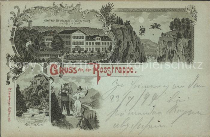 Winzenburg Bahnpost Rosstrappe Hotel zur  Rosstrappe Teufelsbruecke