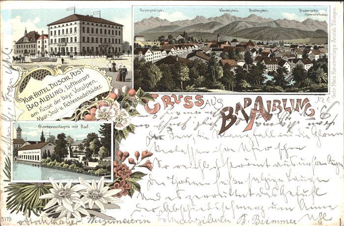 Bad Aibling Kur Hotel Duschl. Post Kaisergebirge Wendelstein Breitenstein Garten